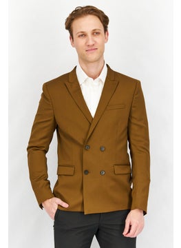 THE KOOPLES Men Regular Fit Solid Formal Blazer, Brown  - Image 1