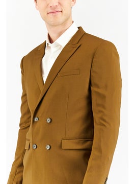 THE KOOPLES Men Regular Fit Solid Formal Blazer, Brown  - Image 4