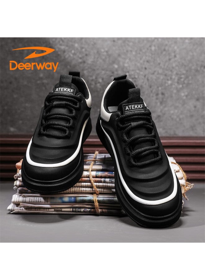 Deerway Men's Shoes  Autumn Winter Casual Fashion Black Gold Sneakers Size 43 - Image 3