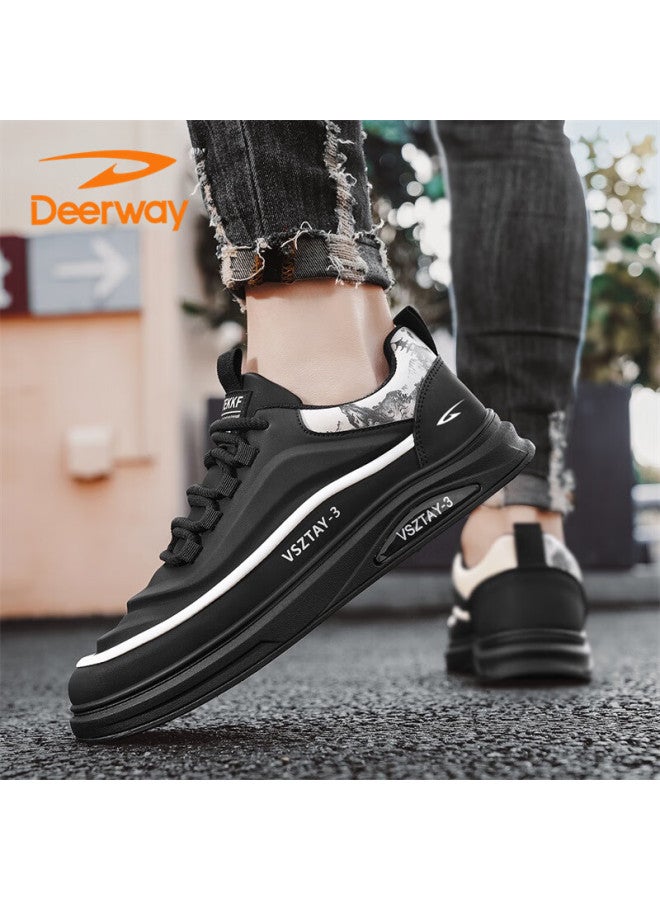 Deerway Men's Shoes  Autumn Winter Casual Fashion Black Gold Sneakers Size 43 - Image 2