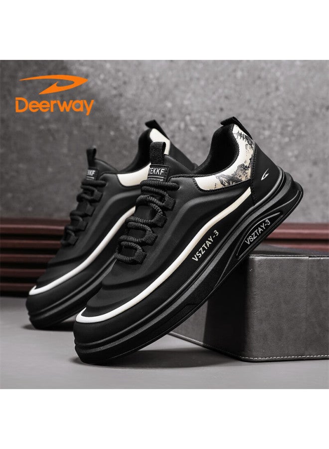 Deerway Men's Shoes  Autumn Winter Casual Fashion Black Gold Sneakers Size 43 - Image 5