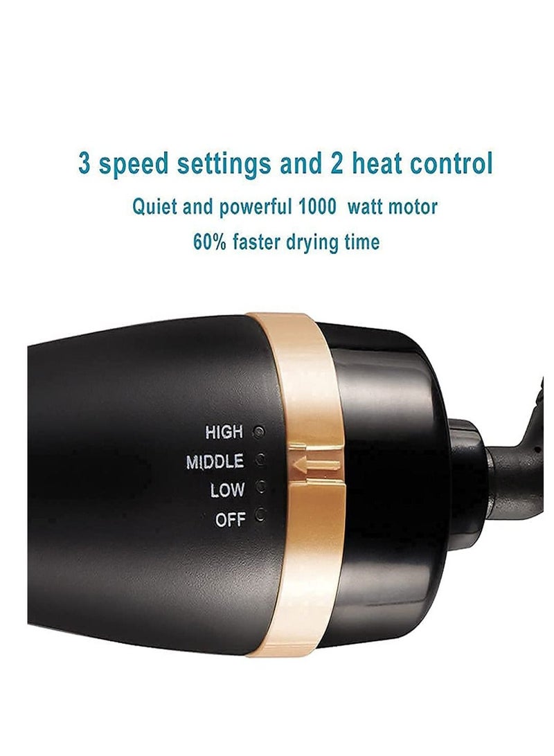 Hot Air Brush, 4 in 1 Hair Dryer Brush & Volumizer, One Step Blow Dryer Suitable for Straight and Curly Hair, Ceramic Coating Achieve Salon Styling at Home 1000W - Image 4