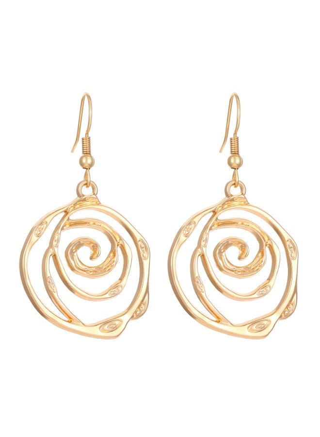 Goolsky Gold Spiral Pendant Jewelry Set for Women Luxe 3-Piece Necklace & Earrings Gift Set, Elegant Party Accessories - Image 5