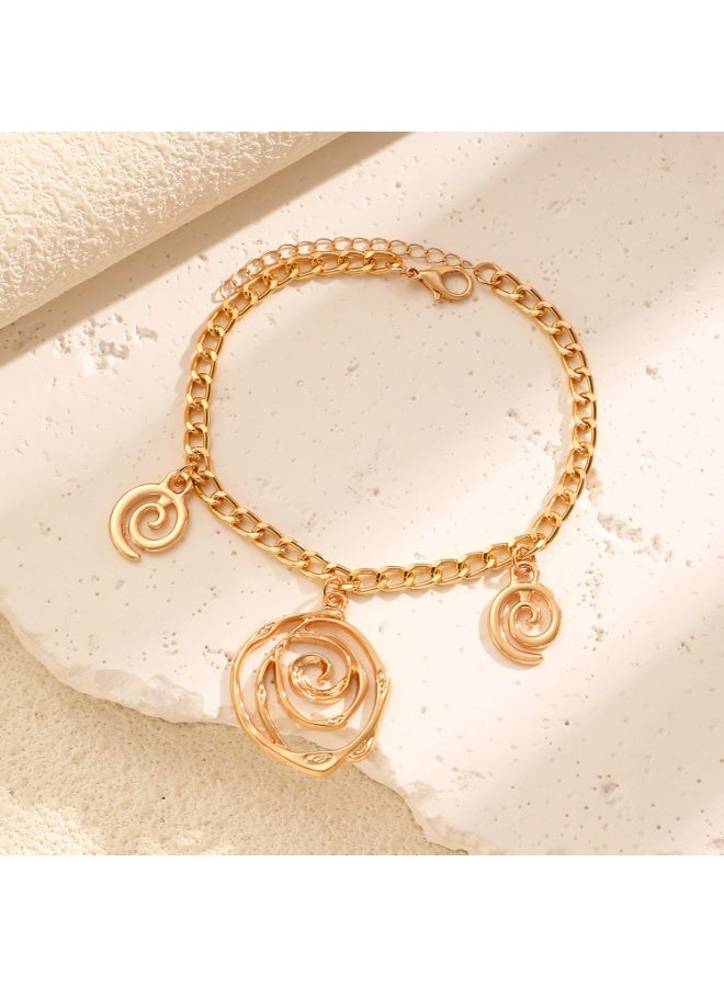 Goolsky Gold Spiral Pendant Jewelry Set for Women Luxe 3-Piece Necklace & Earrings Gift Set, Elegant Party Accessories - Image 2