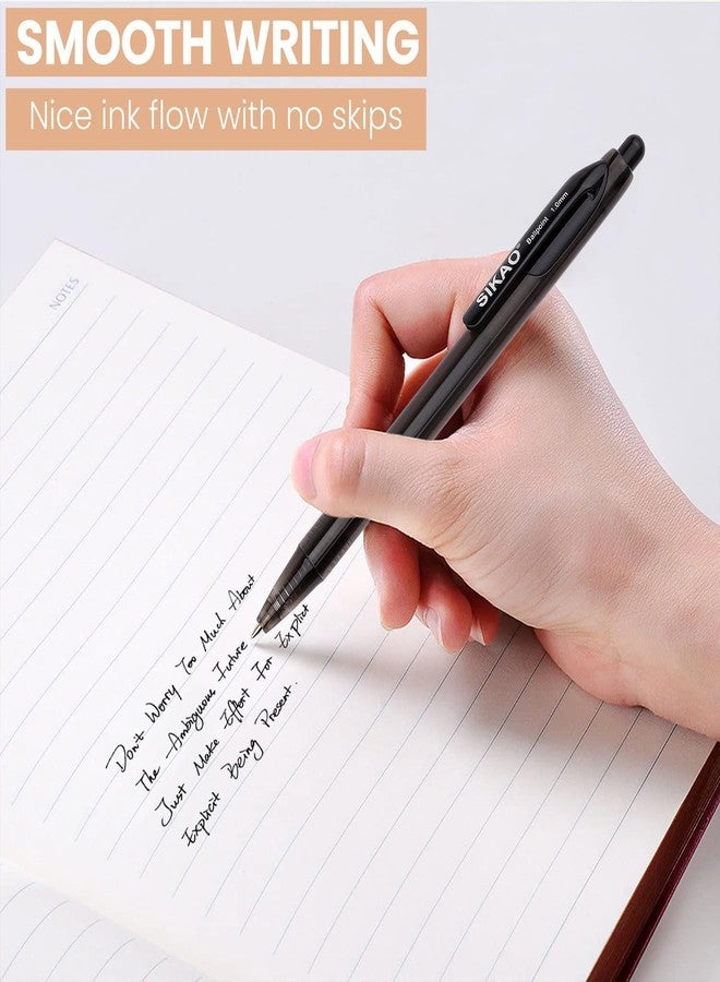 Sikao Black Pens Bulk, 60 Pack Durawrite Retractable Ballpoint Pens Black Ink 1.0mm, Click Pens No Bleed No Skip Smooth & Vivid Writing for Teachers, Students, Restaurant Servers, School & Office Supplies - Image 5