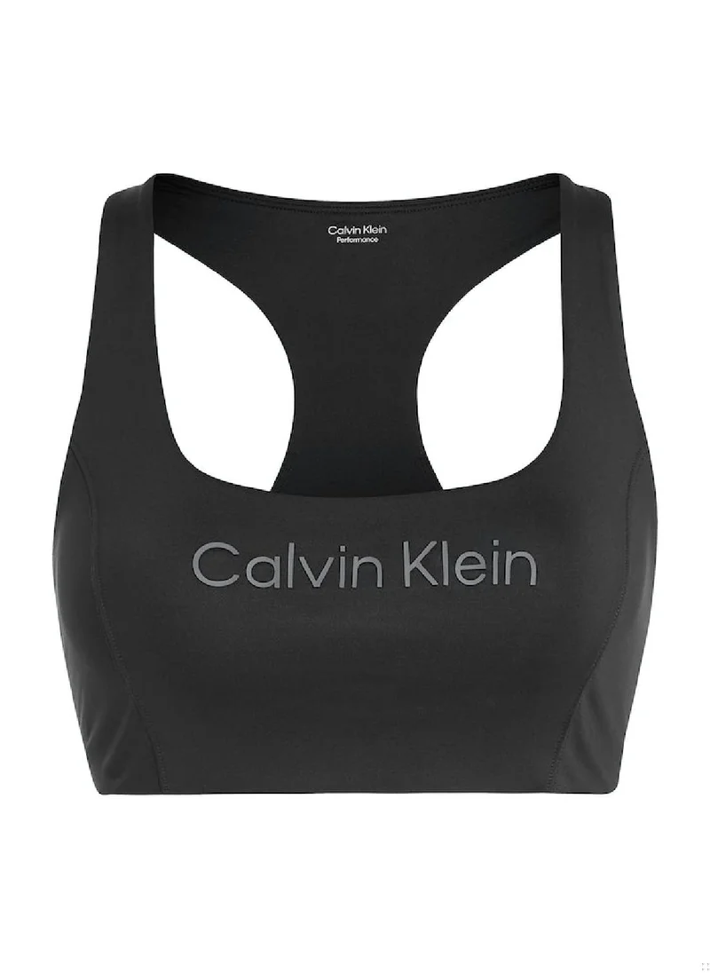 CALVIN KLEIN Calvin Klein Women's Sports Bra - Medium Support - Sportswear - Polyester , Black