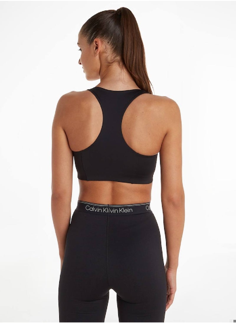 CALVIN KLEIN - Calvin Klein Women's Sports Bra - Medium Support - Sportswear - Polyester , Black - Image 1