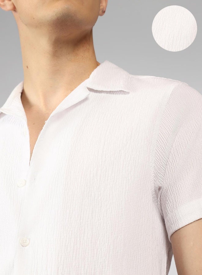 Dennis Lingo Relaxed Fit White Popcorn Shirt Shirt Collar - Image 2