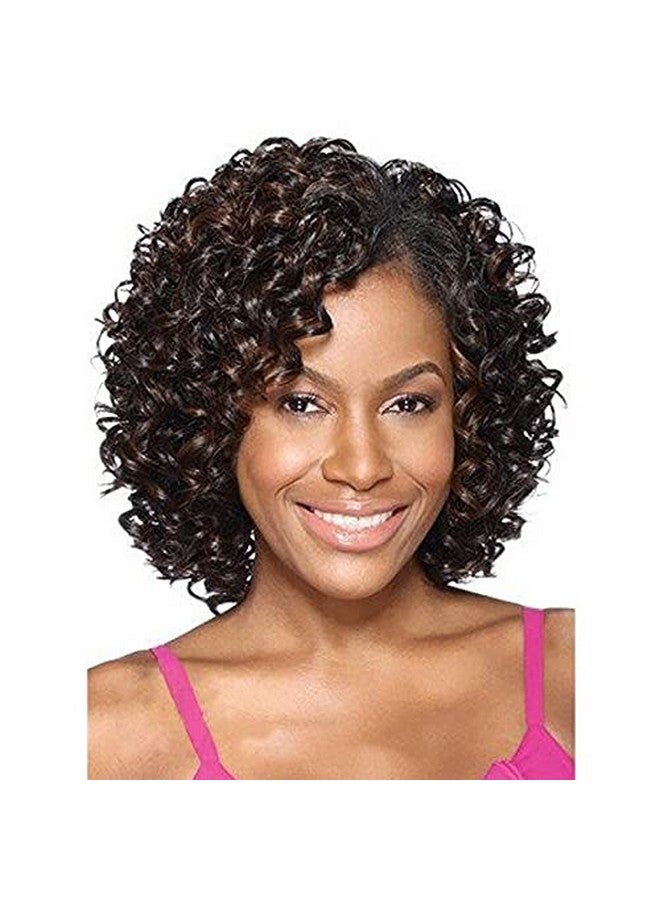 GNIMEGIL Short Curly Afro Wigs For Black Women Side Bangs Synthetic Wigs Kinky Afro Curly Wig Natural African American Hairstyles Full Hair Glueless Wig - Image 1