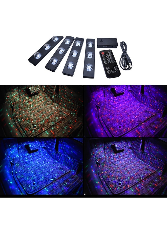 MUNTAQI 4 in 1 3.2W 12 LEDs RGB Car Interior Floor Decoration Atmosphere Colorful Neon Light Lamp With Wireless Remote Control And Voice Control Function - Image 2