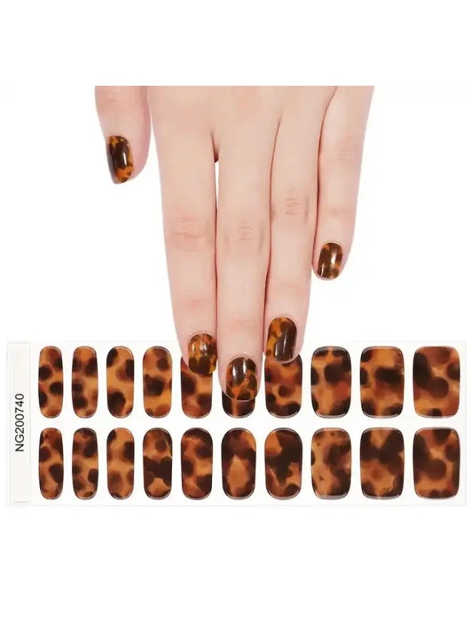 Semi-Cured Gel Nail Wraps – Salon Quality Manicure – Easy Apply & Remove – 20 Strips + File + Wooden Stick - Image 4