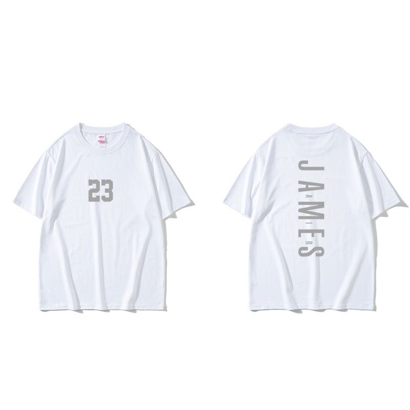 Generic Kobe Basketball Cotton T-Shirt Mens Athletic Quick-Dry James 23 White Short Sleeve