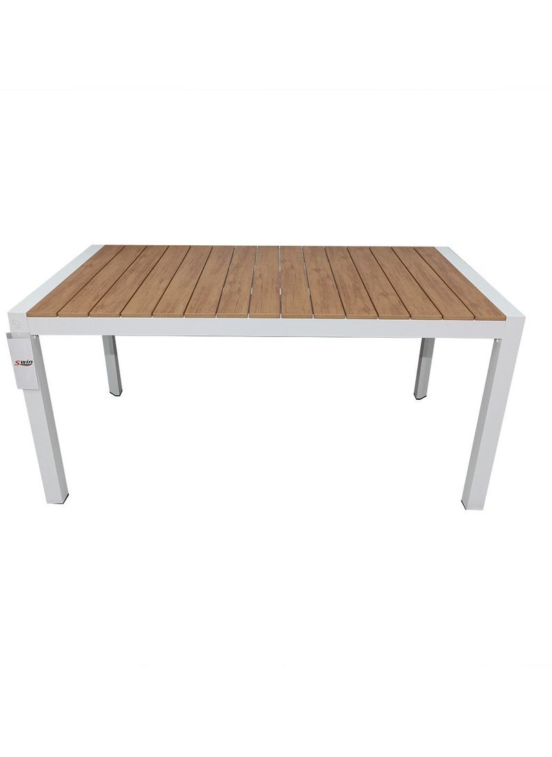 Swin Furniture Swin Aluminum Outdoor Dining Table for Family Gathering White  - Image 1