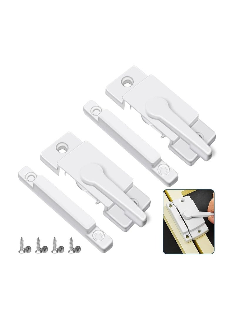 SYOSI Sliding Window Locks, Double Hung Latch WhiteCam Sash Locks Vinyl Window Lock Sash Lock Keeper Replacement Window Locks for Vertical and Horizontal Sliding Windows Window Sash Security - Image 1