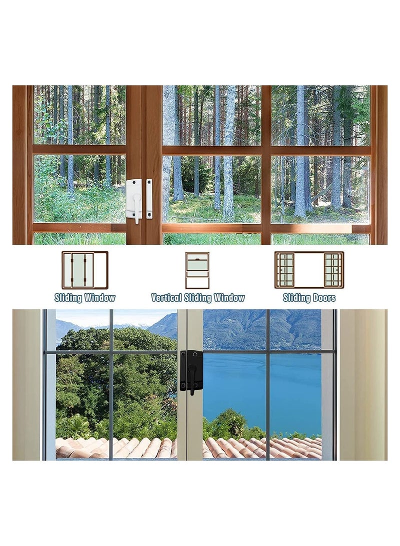 SYOSI Sliding Window Locks, Double Hung Latch WhiteCam Sash Locks Vinyl Window Lock Sash Lock Keeper Replacement Window Locks for Vertical and Horizontal Sliding Windows Window Sash Security - Image 2