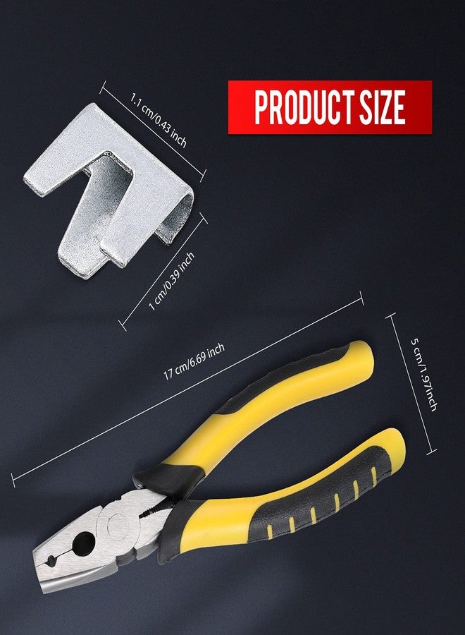 Honoson 300 Pieces Wire Cage Clips with 1 Piece Wire Cage Buckle Snap Plier for Rabbit Chicken Pet Dog Cat Coop(Silver, Black Yellow) - Image 2