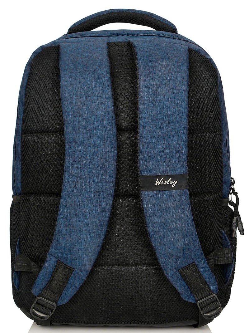 Wesley Milestone 2.0 Casual Waterproof Laptop Backpack/Office Bag/School Bag/College Bag/Travel Backpack (Dimensions:13x18 inches) (Compatible with 39.62cm(15.6inch laptop) 30 L (Blue & black) - Image 4