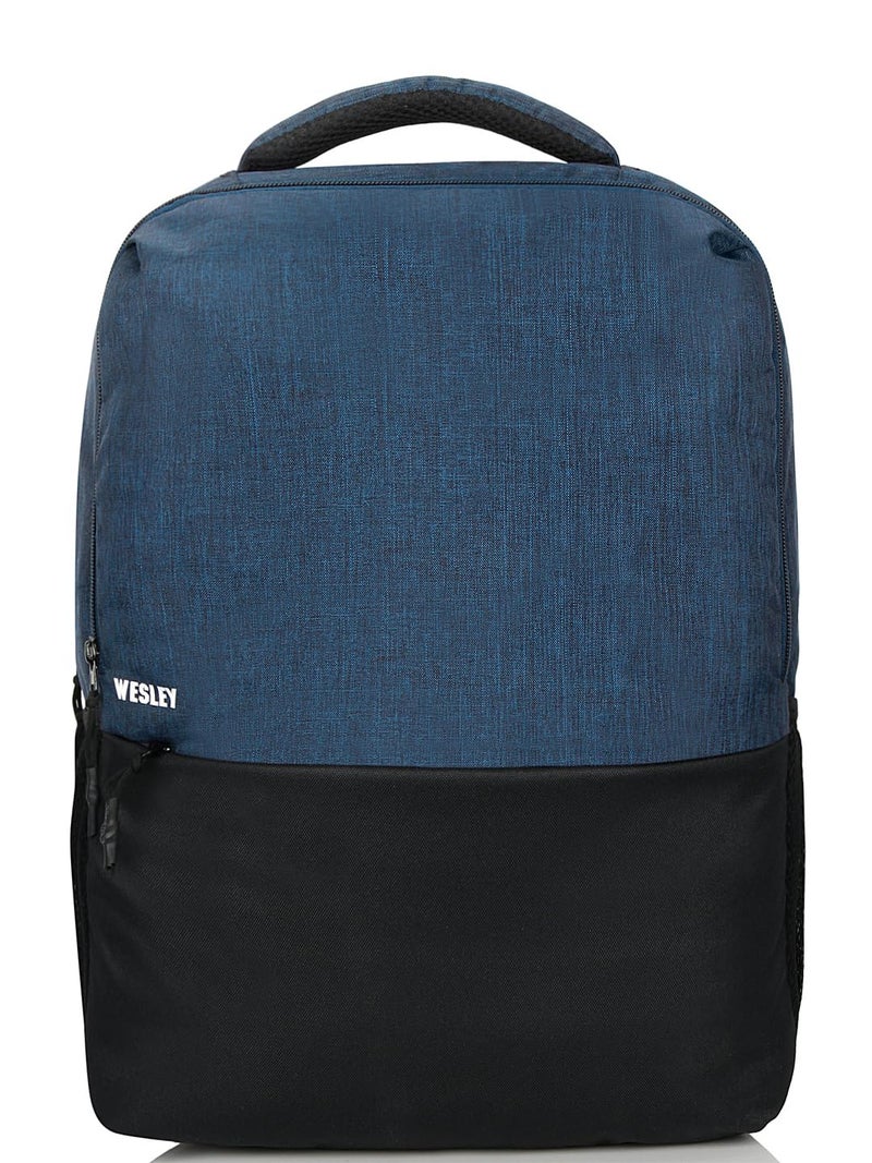 Wesley Milestone 2.0 Casual Waterproof Laptop Backpack/Office Bag/School Bag/College Bag/Travel Backpack (Dimensions:13x18 inches) (Compatible with 39.62cm(15.6inch laptop) 30 L (Blue & black) - Image 1