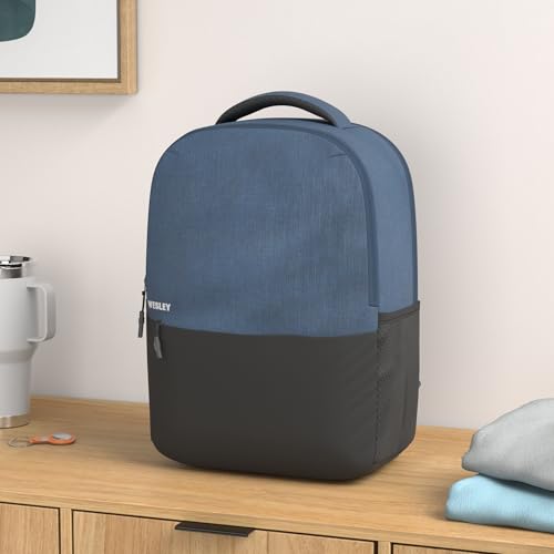 Wesley Milestone 2.0 Casual Waterproof Laptop Backpack/Office Bag/School Bag/College Bag/Travel Backpack (Dimensions:13x18 inches) (Compatible with 39.62cm(15.6inch laptop) 30 L (Blue & black) - Image 2