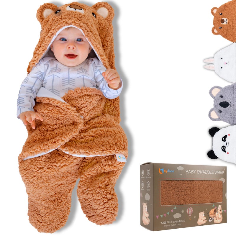 BYDOOO BD Baby Swaddle Blanket Bear 0-6 Months Cute Organic Ultra Soft Plush NewBorn Baby Essentials Must Have Infants Girls Boys Gender Neutral Stuff, Registry Gift Receiving Swaddling Wrap Clothes Shower Gift - Image 1