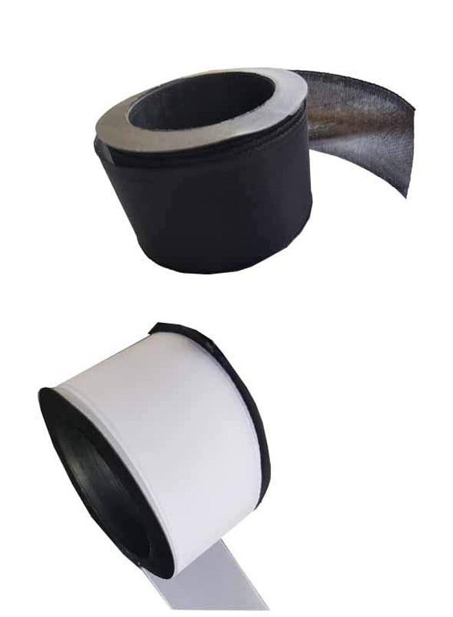 Ghelonadi Nylon School Girls Hair Tie Ribbon Braid Hair Style Accessories Use for Gift Wrapping Ribbon 2 PCS (Black-White) - Image 4