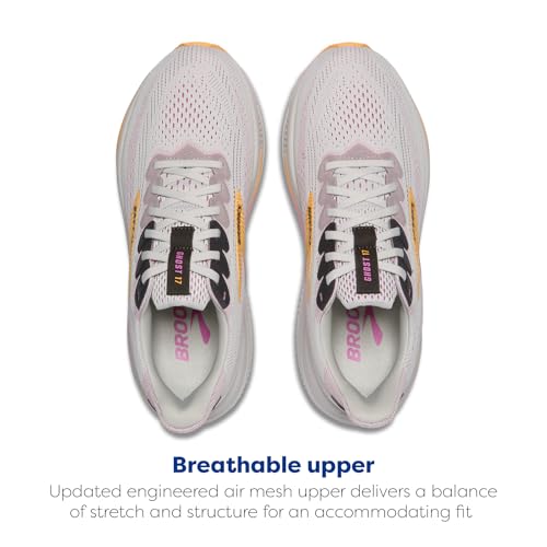 Brooks Women’s Ghost 17 Neutral Running Shoe - Oyster/Apricot/Pink - 6.5 Narrow - Image 4