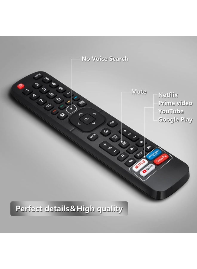 هايسنس جهاز تحكم عن بعد بديل لأجهزة تلفزيون Hisense الذكية، مع أزرار Netflix وPrime Video وYouTube وGoogle Play، لون أسود - Image 4