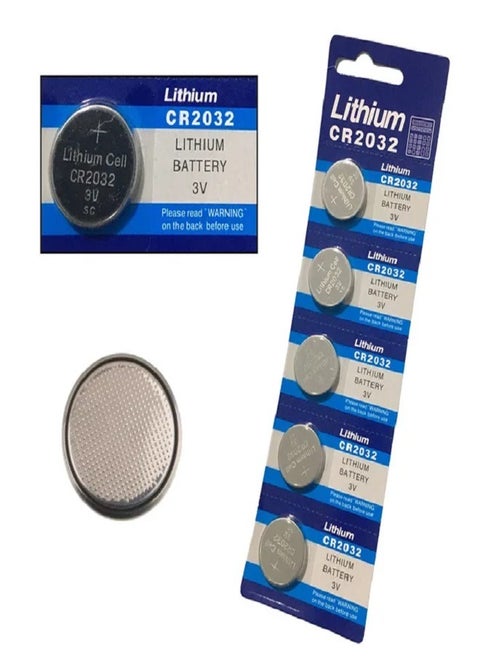 CR2032 Lithium Coin Cell Button Batteries  - 5Pcs