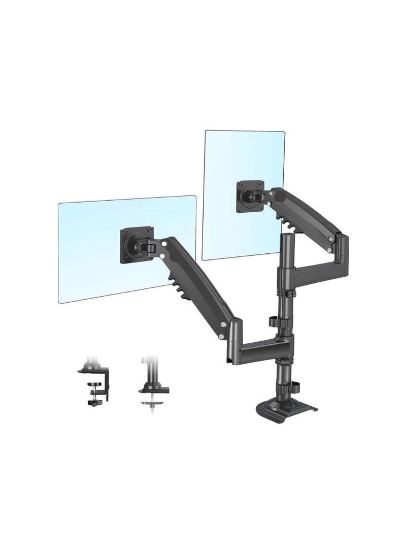 Full Motion Swivel Monitor Arm with Gas Spring – Height Adjustable Stand for 22''-40'' Screens, Supports 4.4 to 26.4 lbs