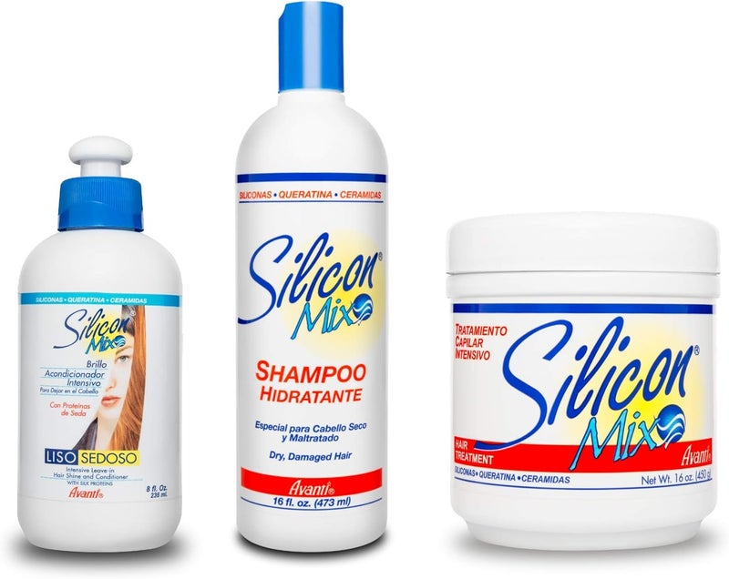 Silicon Mix Hair Care Combination Set - Shampoo, Conditioner, and Intensive Treatment