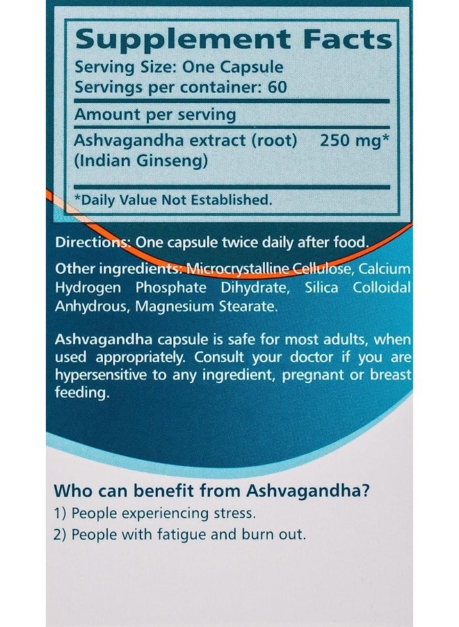 Himalaya Ashvagandha, Relieves Stress and Boosts Energy, 60 Veg. Caps - Image 4