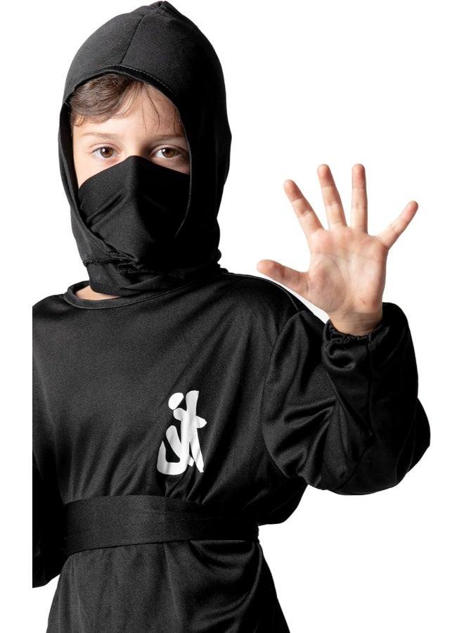 Ciao زي نينجا للأطفال - زي محارب نينجا أسود للأولاد والبنات | حجم كبير للعب في الهالوين والأدوار - Image 3