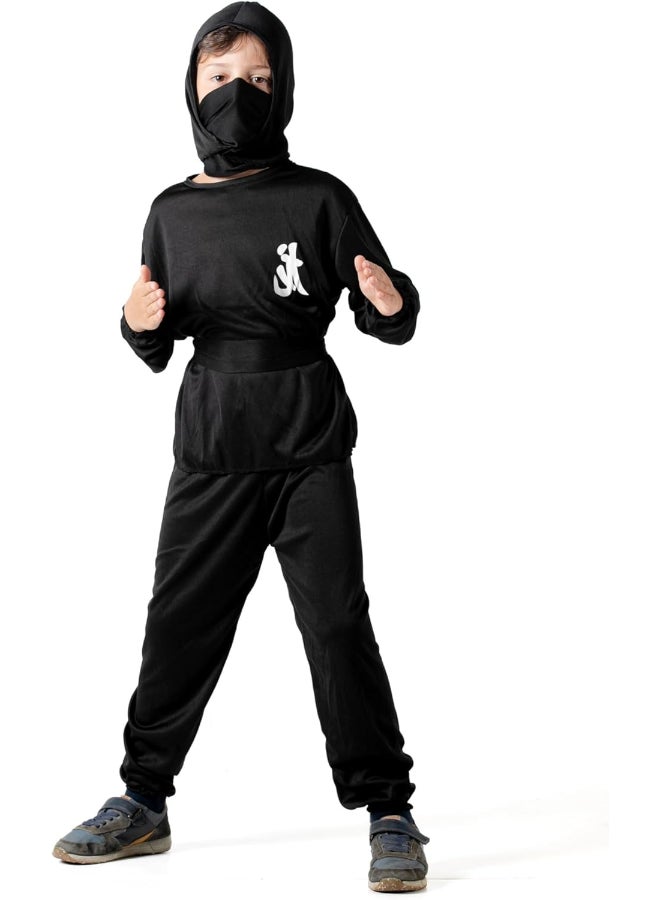 Ciao زي نينجا للأطفال - زي محارب نينجا أسود للأولاد والبنات | حجم كبير للعب في الهالوين والأدوار - Image 4