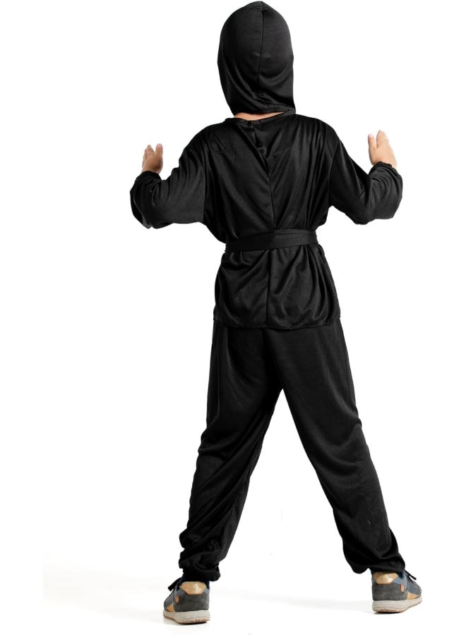 Ciao زي نينجا للأطفال - زي محارب نينجا أسود للأولاد والبنات | حجم كبير للعب في الهالوين والأدوار - Image 2