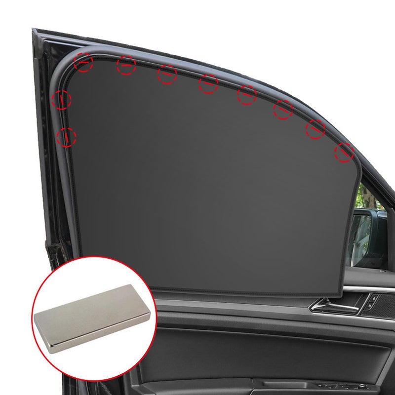 Car Window Sun Shade Magnetic Black Curtin Automobile Sunshades UV Sun Protection Easy Installation for Summer - Image 2