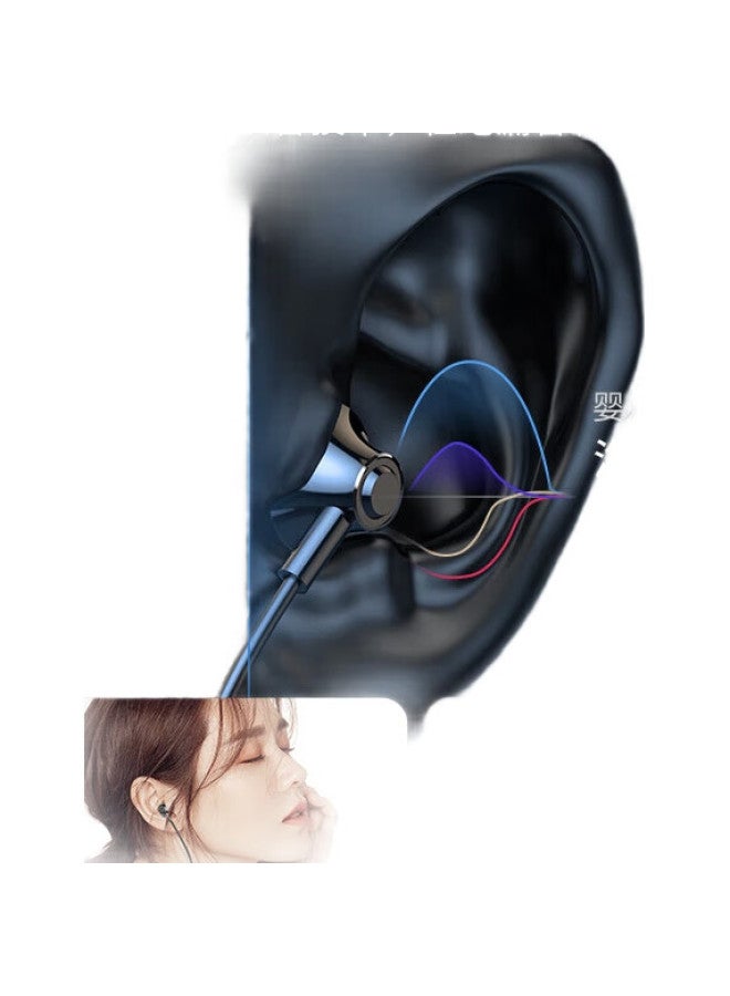 Orange Changao Wired Earphones, Semi-In Design, High-Definition Sound Quality, Comfortable For Long Wear, Compatible With Phones And Computers, Suitable For Huawei, Honor, Oppo, Xiaomi, Vivo, Black, 3.5Mm Round Plug - Image 2