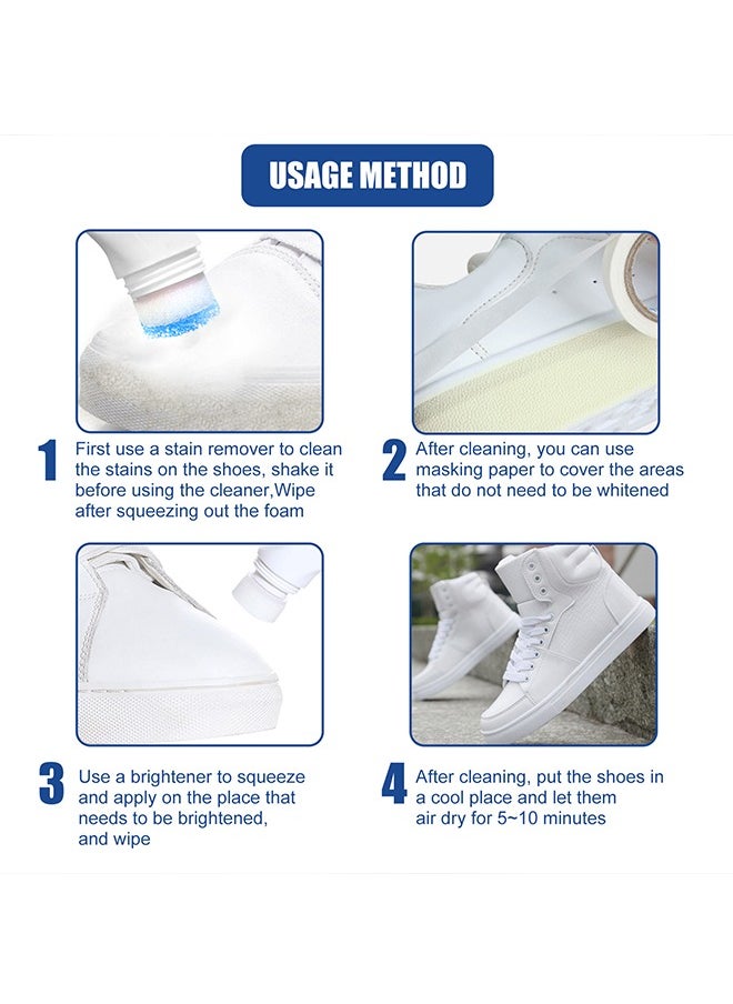 Sneaker Cleaner Set, Waterless Foam Sneaker Cleaner Quick Clean Sneaker Cleaner, Suitable For White Shoe Cleaner, Suede, Boots, Canvas, PU, Fabric