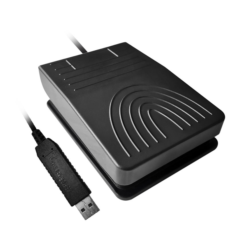 مفاتيح قدم USB: دواسة سوداء متينة بمسحات مضادة للانزلاق - مفتاح اختصار قابل للتخصيص للاستخدام في المكتب والألعاب والطب والصناعة - Image 1