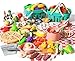 JOKERKING 150Pcs Kitchen Playset Toddlers Pretend Cooking Cookware Accessories Food Picnic Blanket Fruits Veges 2Pack Shopping Storage Basket Dessert and Prop Money Gift for Kids Pink - Image 4
