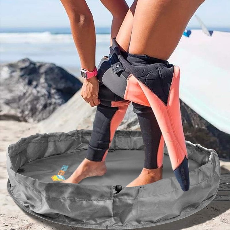 Suncube Wetsuit Changing Mat, Waterproof Surf Bag, Drawstring Wetsuit Bag, Surfing Accessories for Kayakers, Dry Bag for Beach, Durable Compact No Leak Mat for Scuba - Image 3