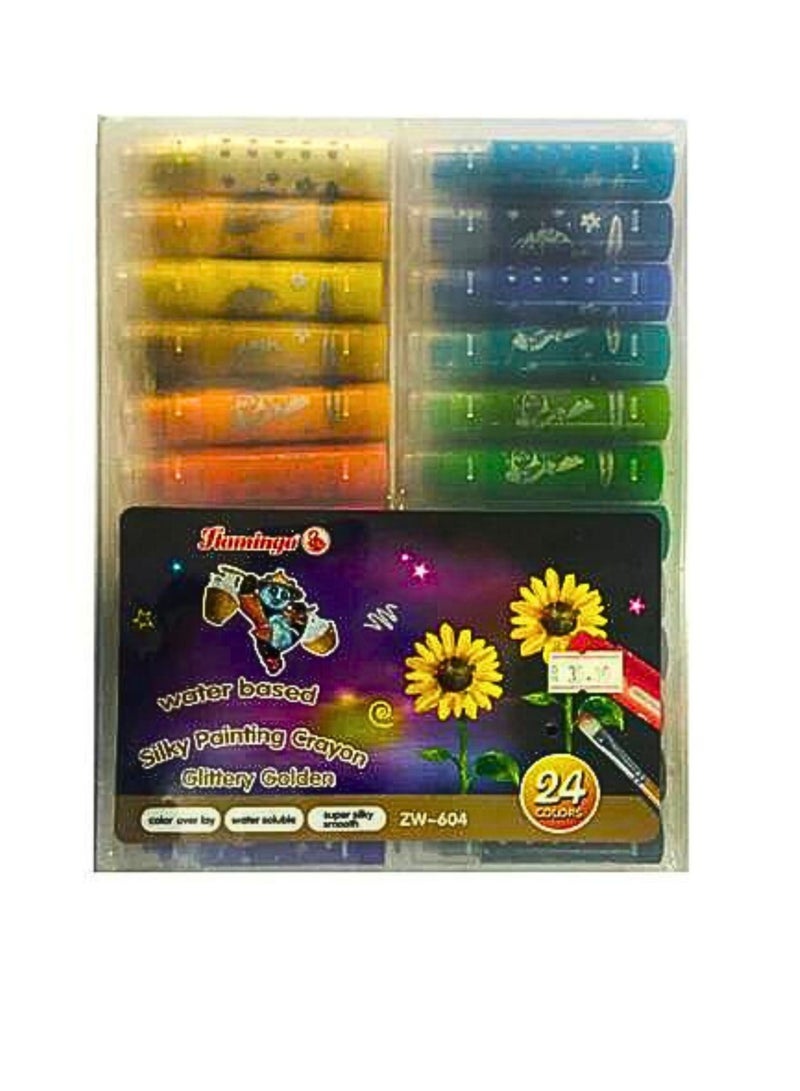 Flamingo Washable 24 Crayons - Image 1