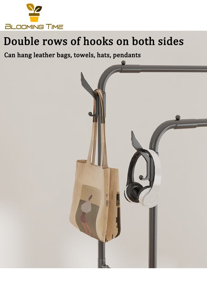 بلومنغ تايم حامل تخزين متعدد الطبقات متعدد الوظائف لتجفيف الملابس المنزلية حامل معاطف حامل تخزين بسيط - أسود - Image 5