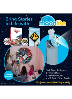 Moonlite Storytime Storybook Reels, 2 Story Set, Cars And Diggersaurs, Digital Stories For Projector, Toddler Early Learning Gifts For Kids Ages 1 Year And Up  - Image 2