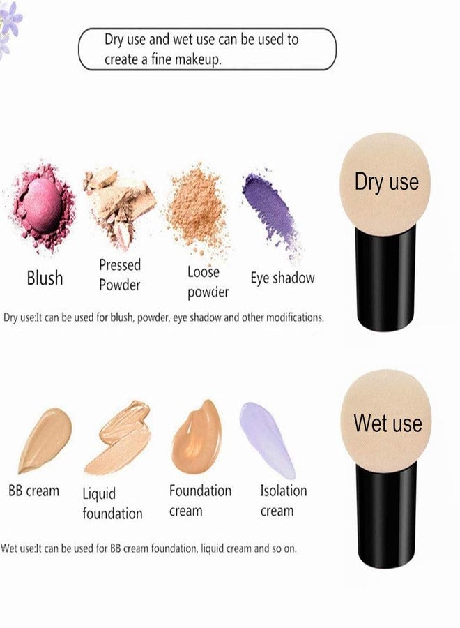 AVTY Mushroom Makeup Sponge Cosmetic Blender Puff Latex Free Face Sponge Beauty Puff Makeup Brush Sponge with Handle Case for Concealer BB Cream Foundation Makeup Tools (3 Pack, Skin Color) - Image 2