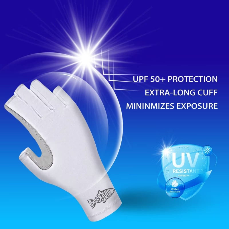 Riverruns UPF 50+ Fishing Gloves for Men Women Sun Gloves UV Protection for Outdoor, Kayaking, Rowing, Paddling, Canoeing(Light Gray, S) - Image 4