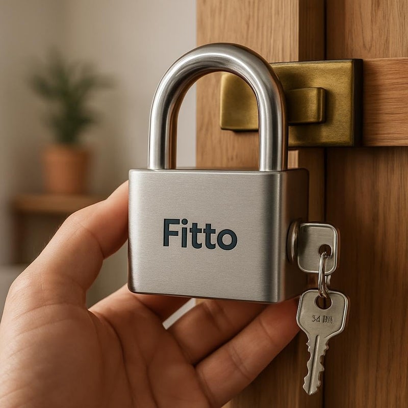 Fitto Eternal Circle Heavy-Duty Padlock with Key - Durable Metal Body - Image 2
