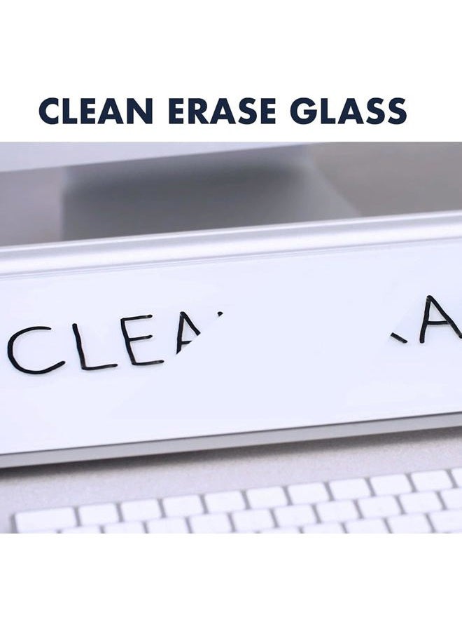 Quartet Glass Dry Erase White Board, Desktop Computer Pad for Notetaking, 18" x 6" Whiteboard, Clean Erase Surface with Storage, 1 Dry Erase Marker, White Surface (GDP186) - Image 4