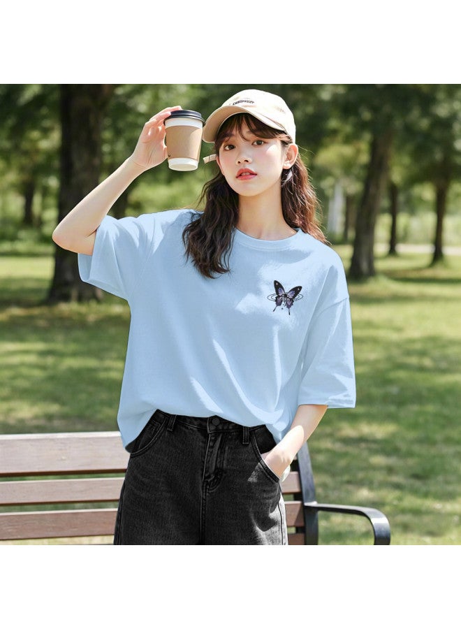 TonLion 2025 Summer Round Neck Short Sleeve T-shirt For Women With Front & Back Prints - Slimming, Fashionable Trendy Ladies Tee - Image 5