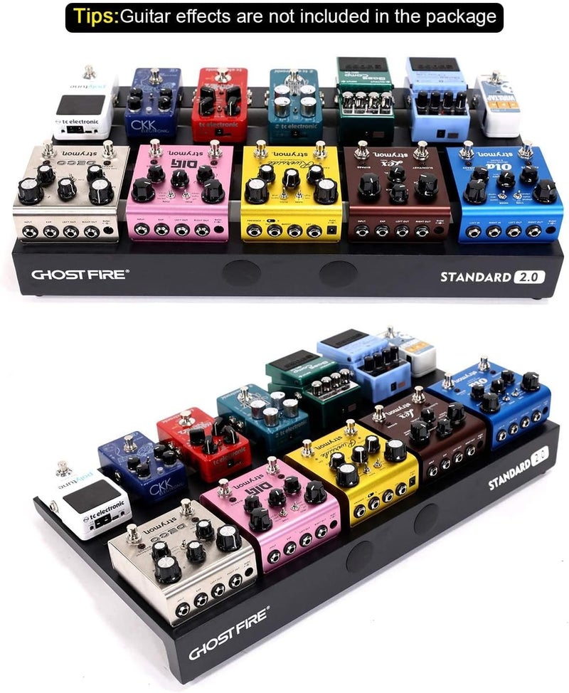GHOSTFIRE Ghost Fire Guitar Pedal Board Aluminum Alloy 3.3lb Effect Pedalboard 22''x12.5''with Carry Bag,V series (V-STANDARD 2.0) - Image 5