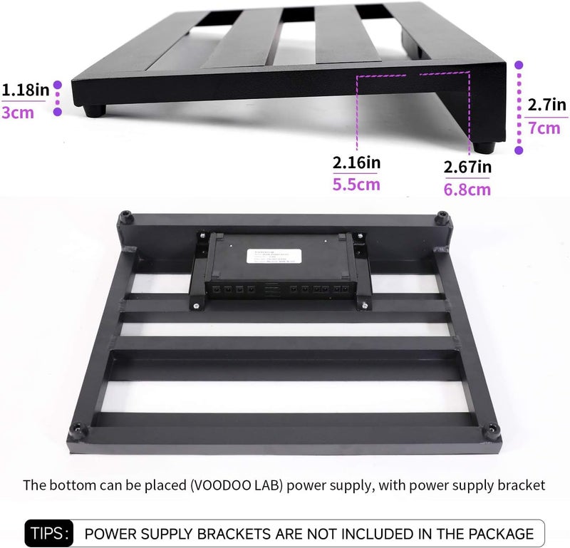 GHOSTFIRE Ghost Fire Guitar Pedal Board Aluminum Alloy 3.3lb Effect Pedalboard 22''x12.5''with Carry Bag,V series (V-STANDARD 2.0) - Image 3
